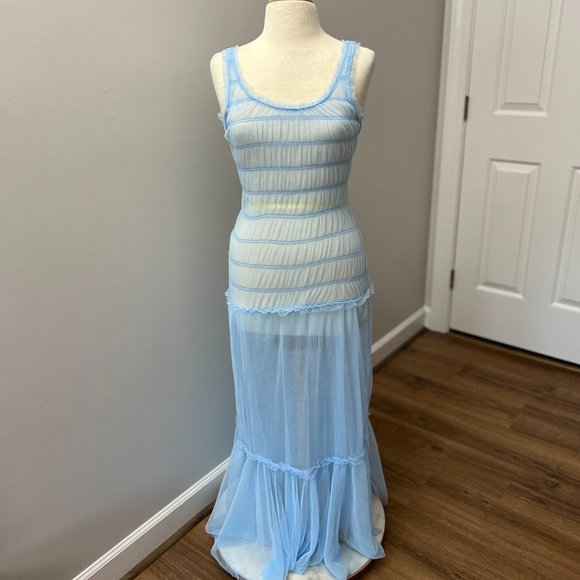 NEW Free People Smock About it Tulle Slip in Blue Sz XS - Picture 4 of 14
